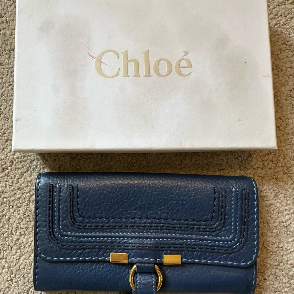 Chloe Marcie long wallet blue gold - Picture 2 of 14
